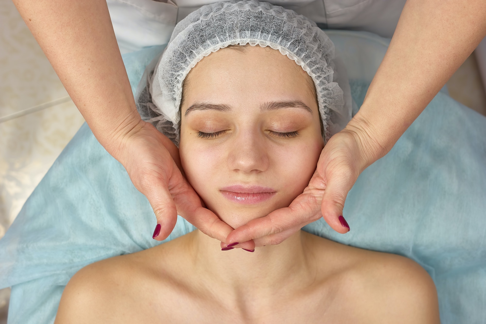 Facial massage top view